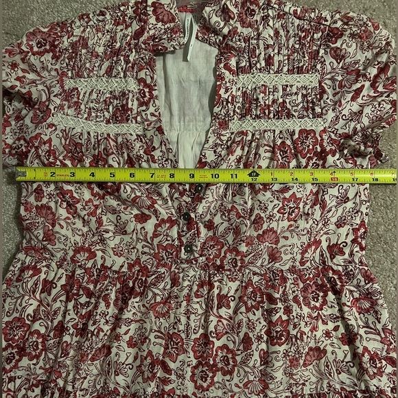 Anthropologie Red Cream Floral Georgina Dress by Maeve XS - Picture 13 of 16